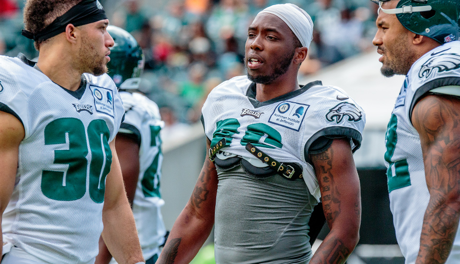 Ed Reynolds, Jaylen Watkins, and Nolan Carroll. (Jeff Fusco)