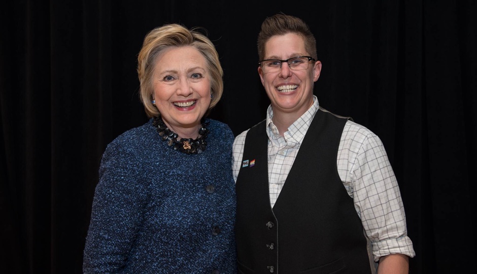 Kelly Burkhardt with Hillary Clinton.