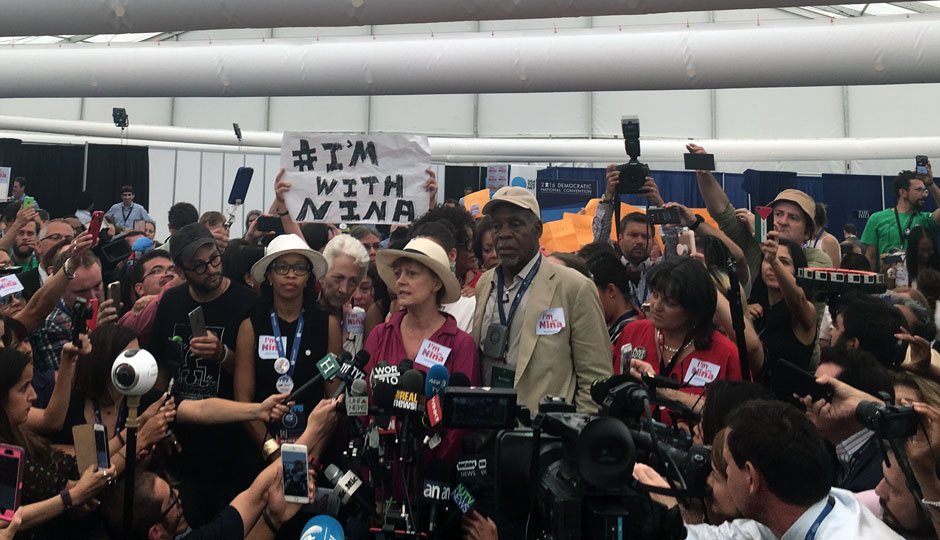 Susan Sarandon, Danny Glover at a DNC press conference