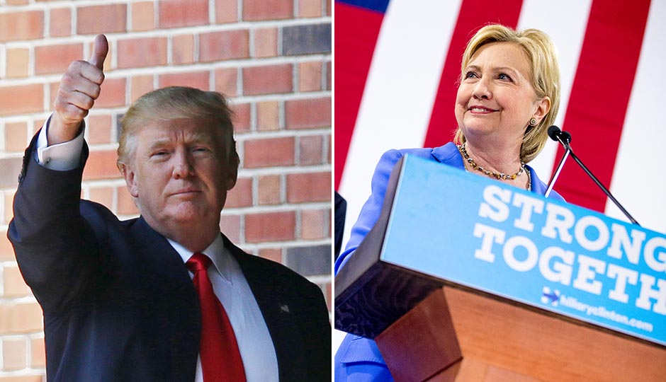 Donald Trump. Photo | Michael Conroy, AP. Hillary Clinton. Photo | Andrew Harnik, AP