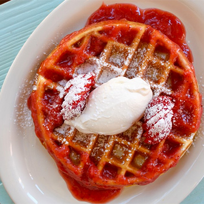 Waffle with strawberries | Emily Teel