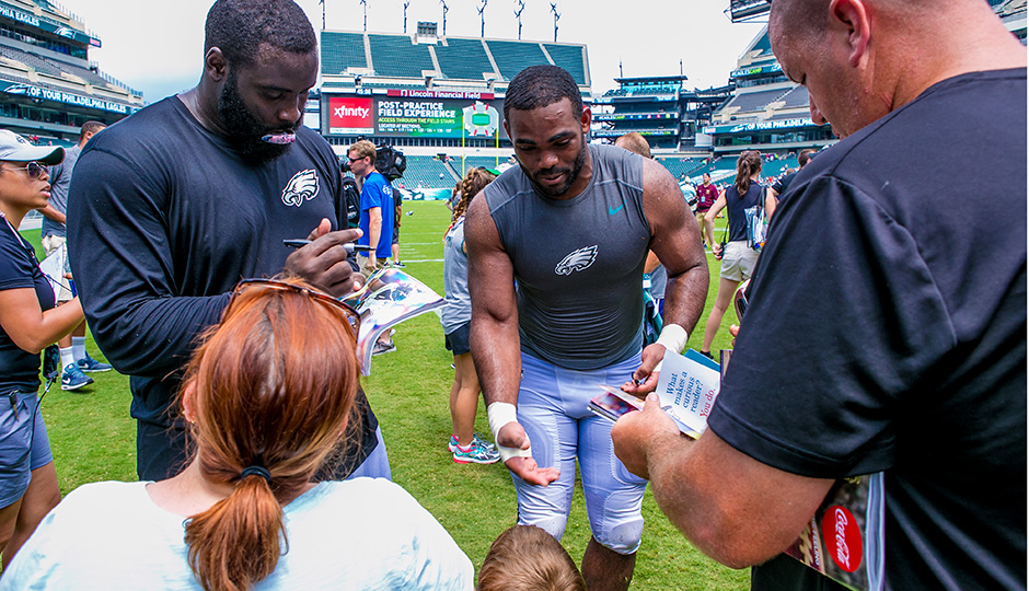 Bennie Logan and Brandon Graham. (Jeff Fusco)