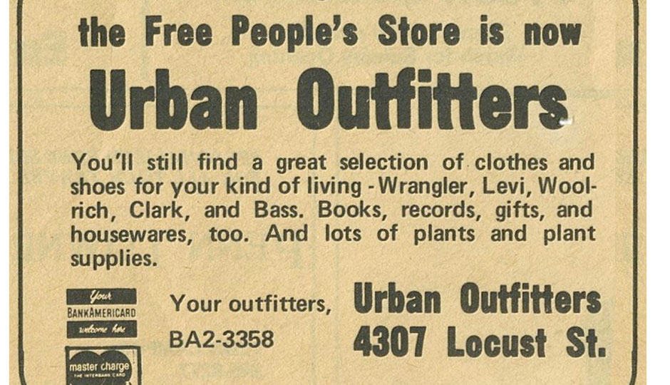 An early ad for Urban Outfitters | Photograph courtesy of Urban Outfitters