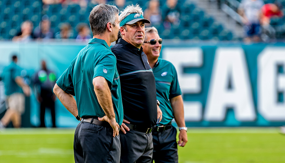 Frank Reich, Doug Pederson, and Jim Schwartz. (Jeff Fusco)