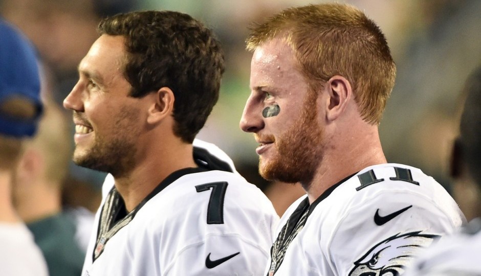 Sam Bradford and Carson Wentz. (USA Today Sports)
