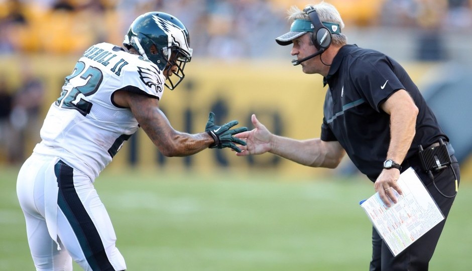 Nolan Carroll and Doug Pederson. (USA Today Sports)