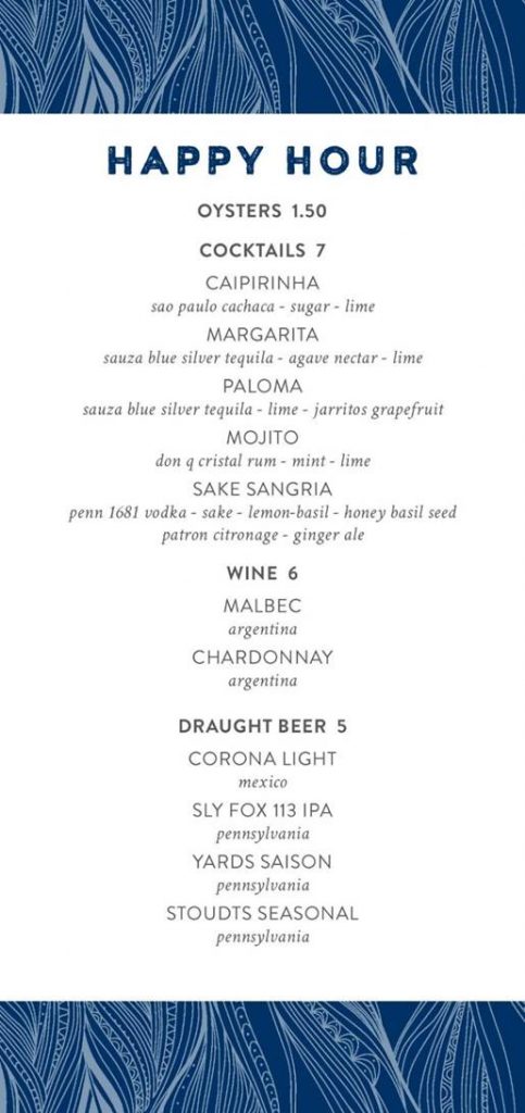 Aqimero Happy Hour Menu