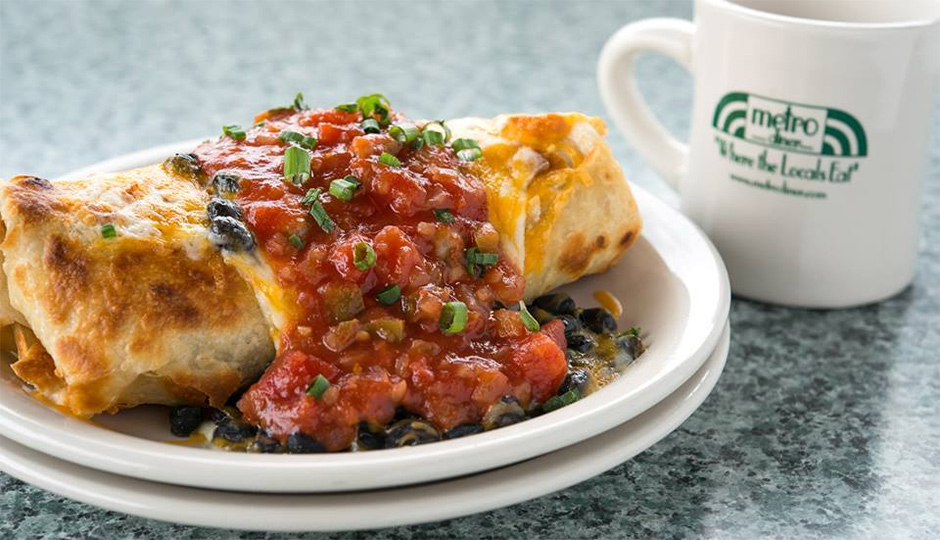 Breakfast burrito at Metro Diner