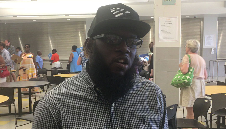 Freeway at West Philadelphia High School, speaking about Hillary Clinton