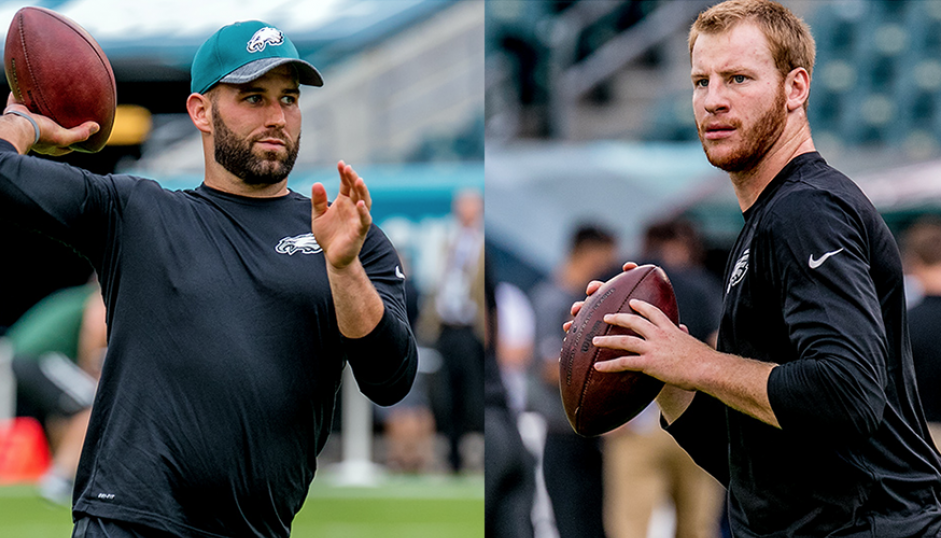 Chase Daniel and Carson Wentz. (Jeff Fusco)