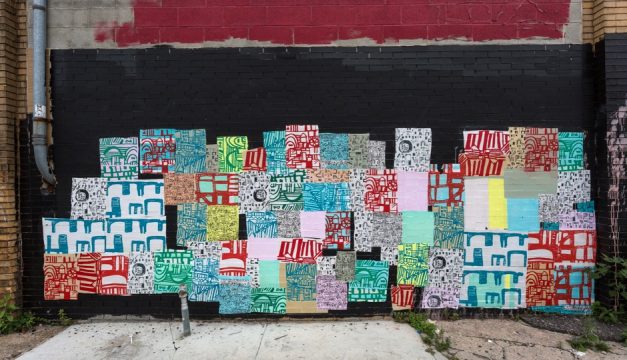 Untitled by Miriam Singer is at 1016 Buttonwood Street, part of Spring Arts PHL. Photo by Steve Weinik for Mural Arts Philadelphia