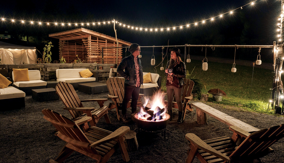 An outdoor lounge at Firelight Camps |Photo by Allison Usavage
