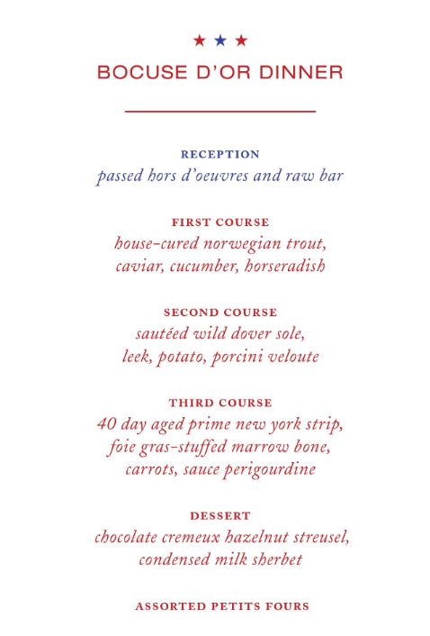 Barclay Prime Bocuse d'Or Fundraising Dinner