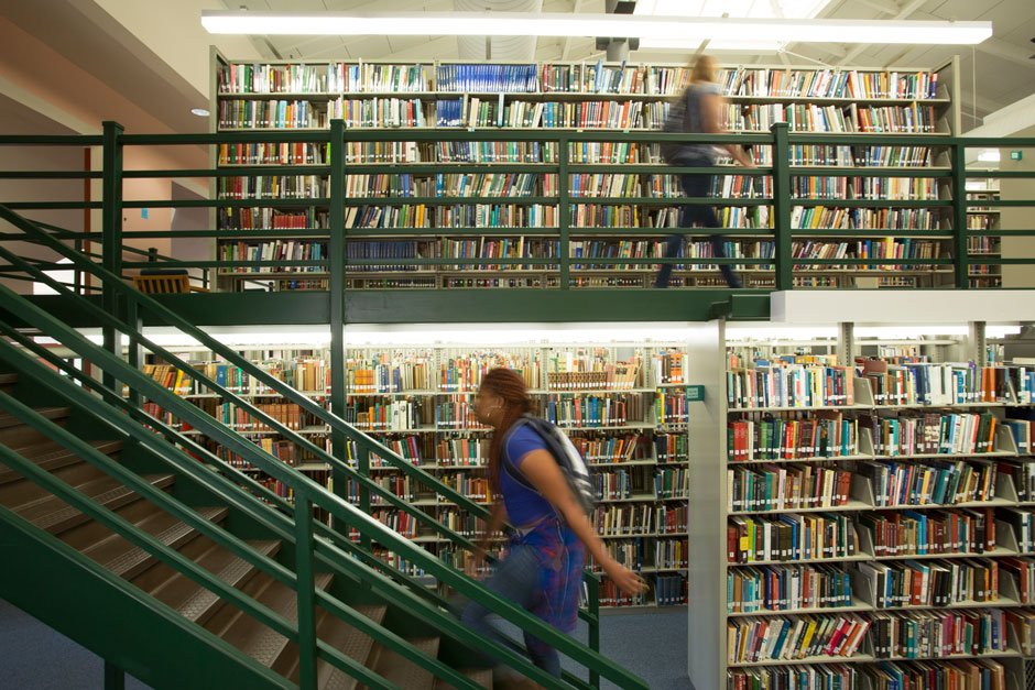 La Salle - stacks in the library