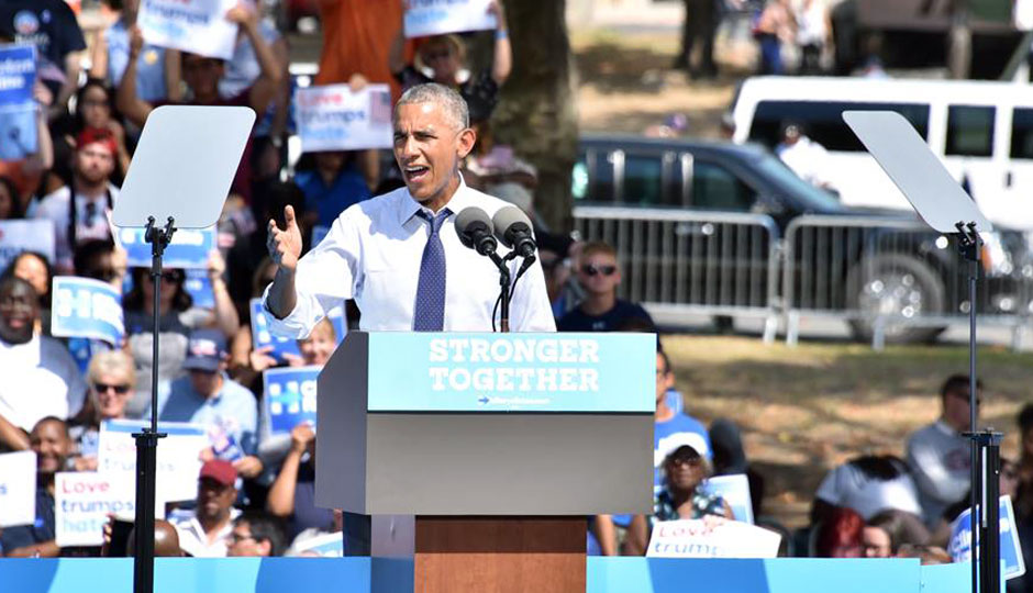 Barack Obama at Eakins Oval