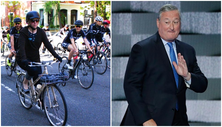 L: Courtesy of The Bicycle Coalition of Philadelphia, R: AP Photo