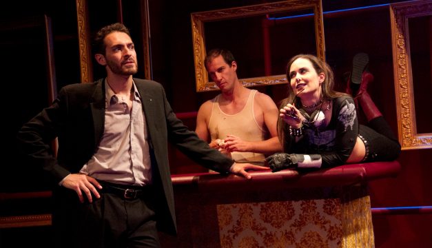 Chris Anthony, Ross Beschler, and Kayla Anthony in Delirum at EgoPo. (Photo by Dave Sarrafian)