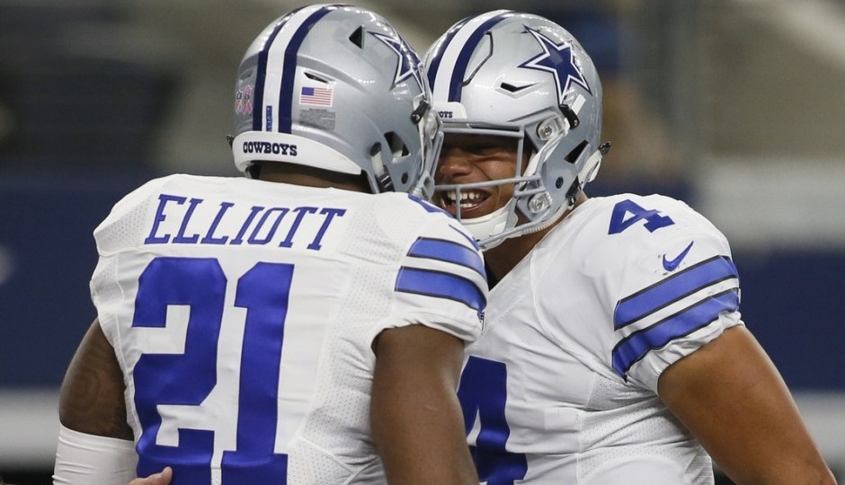 Ezekiel Elliott and Dak Prescott. (USA Today Sports)