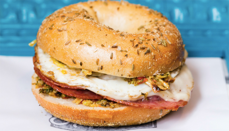 Exclusive bagel sandwich from Knead Bagels for Caviar's 2nd anniversary in Philly