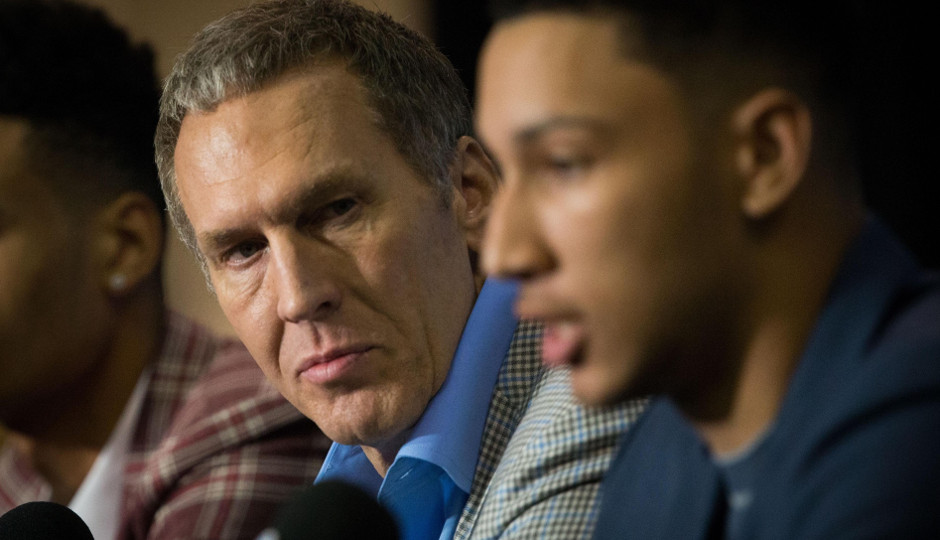 With adversity striking the Sixers in the form of injuries and poor perimeter play, Bryan Colangelo has to keep his eye on what's important long-term | Bill Streicher-USA TODAY Sports