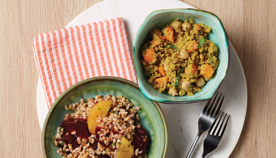 CurriedQuinoaWithButternutSquashAndChickpeas_CitrusFarroSaladWit