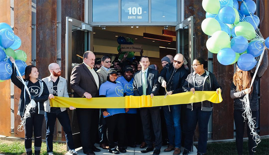 Ribbon cutting at today's official opening of the 13th Honeygrow
