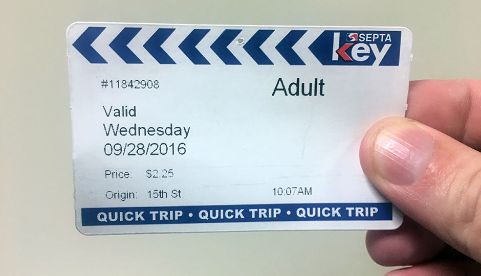 SEPTA Quick Trip ticket