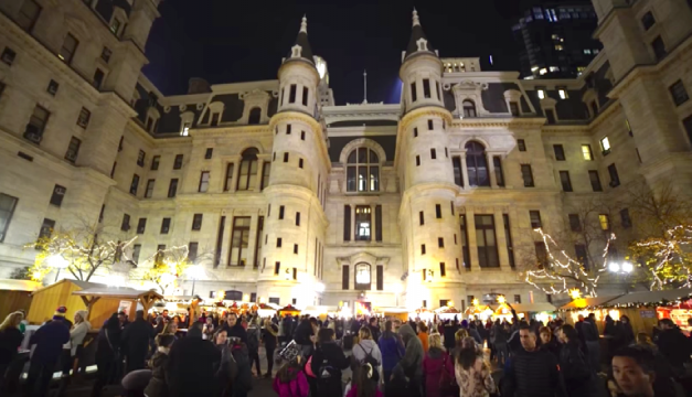 A scene from Cory J. Popp's Christmas Village video. 