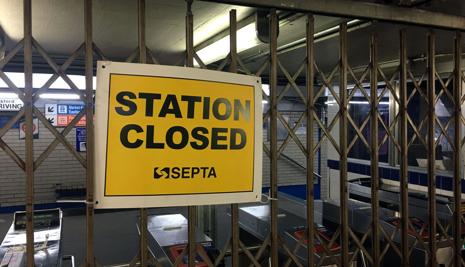 SEPTA 15th Street Station closed - locked gate