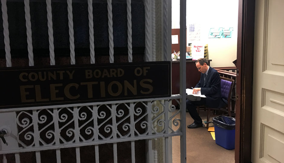 Jill Stein lawyer in County Board of Elections office