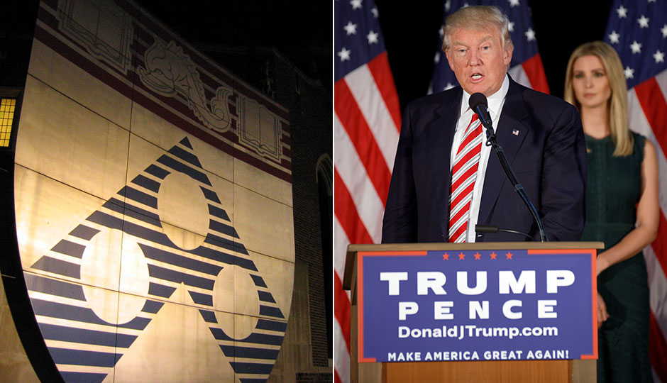 Penn shield; Donald Trump