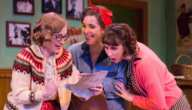 Emily Kleimo, Rachel Camp, and Caroline Dooner in The Carols at 1812 Productions. (Photo by Mark Garvin)