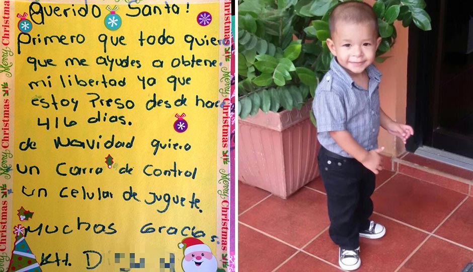 Three-year-old D’s letter to Santa and photo. Courtesy of Bridget Cambria.