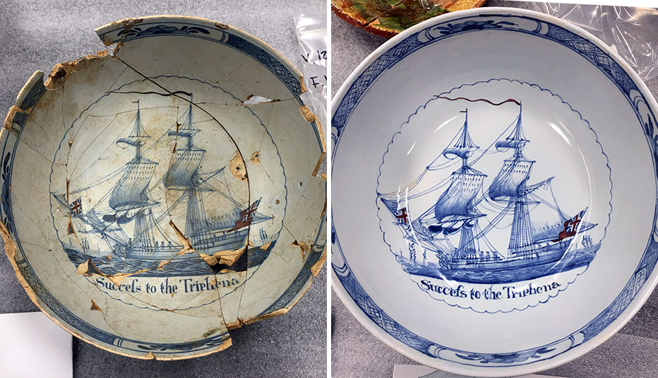 Bowls found at the site of the Museum of the American Revolution