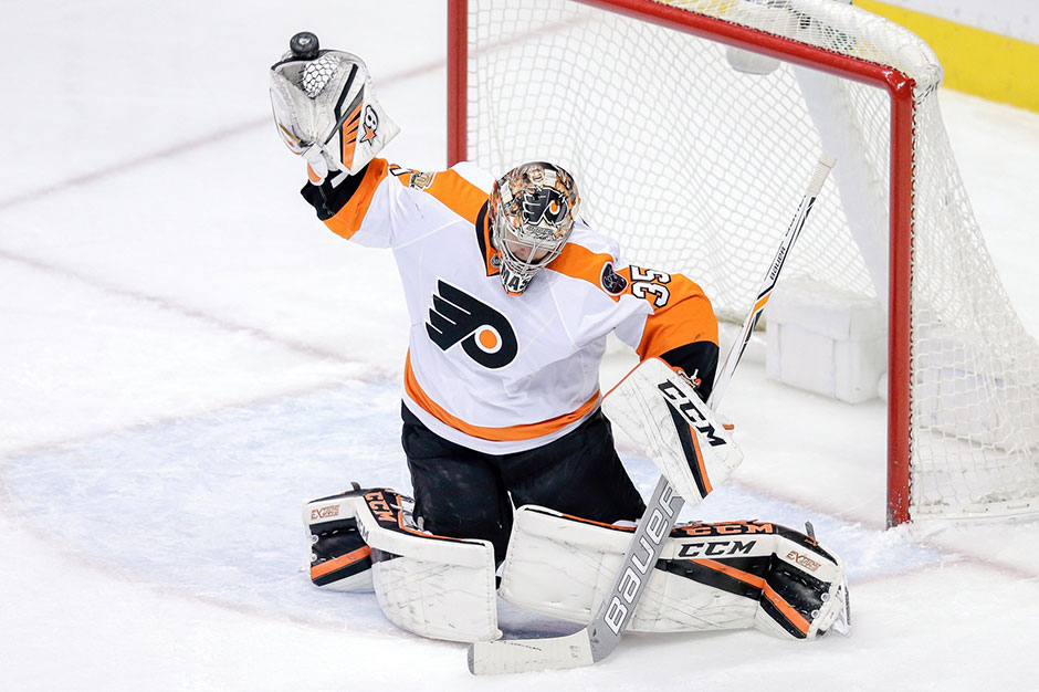 Steve Mason makes a save
