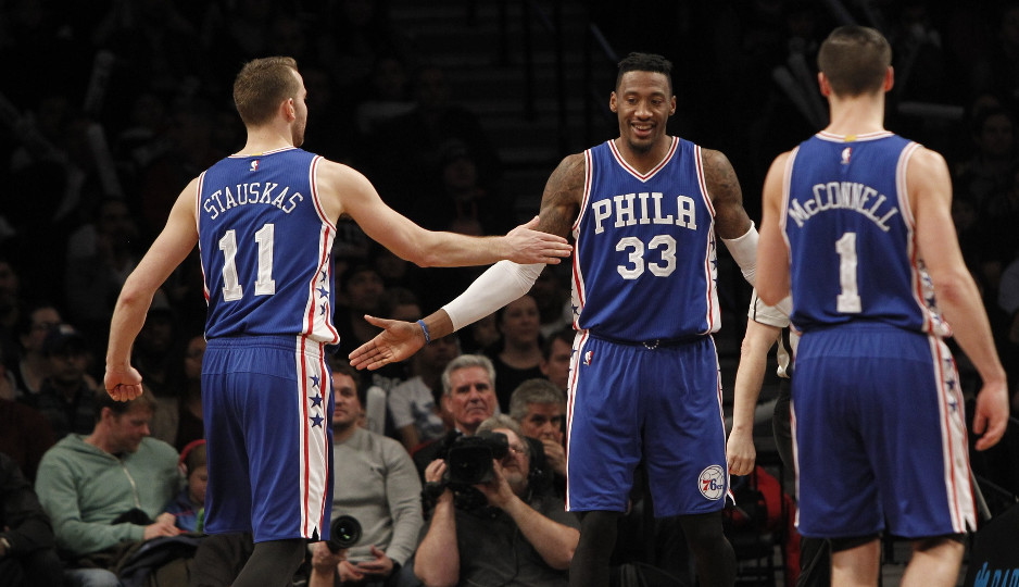 The Sixers defeated the Brooklyn Nets 105-95 Sunday afternoon at the Barclays Center, matching their win total from last season | Nicole Sweet-USA TODAY Sports