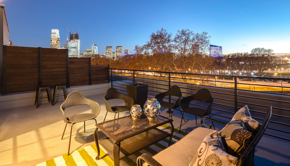 The view from the rooftop terrace at 2345 Pennsylvania Ave.