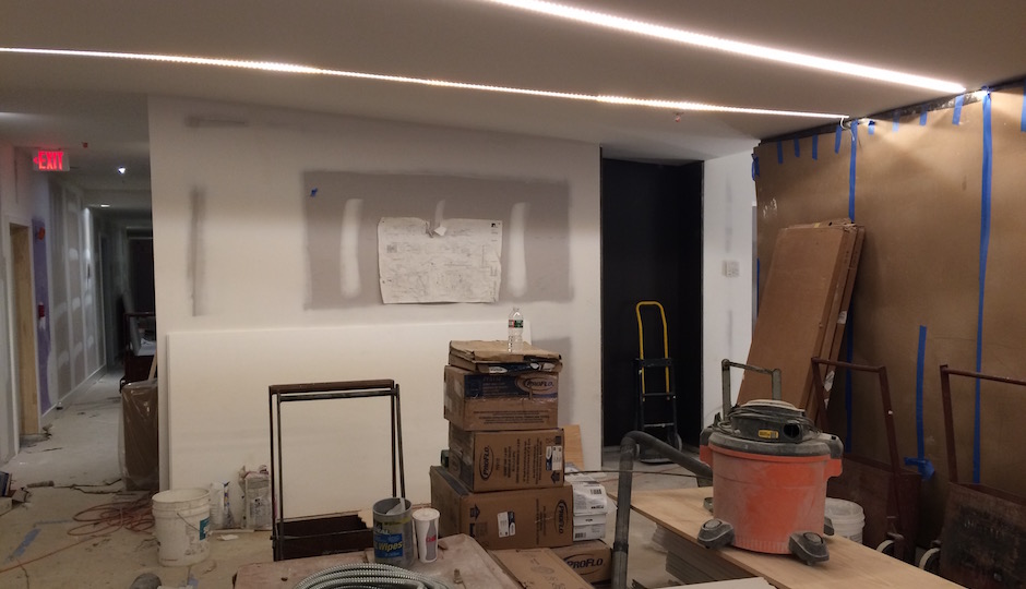 The Lincoln's lobby is being used as a construction staging area while finishing touches are being put on the apartments. | Photo: Sandy Smith; all other photos: Brandon Morrison via PRDC Properties