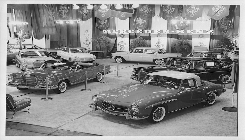 Mercedes-Benz display at the Philadelphia Auto Show in the 1960’s. | Images courtesy of Brownstein Group