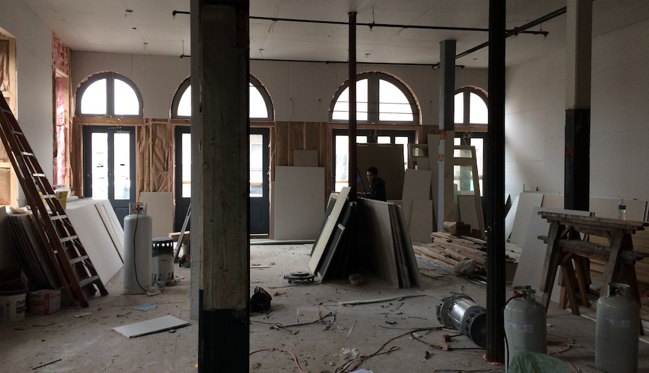 The future home of Riverwards Produce. Work on the apartments upstairs is further along. | Photos: Sandy Smith unless otherwise noted