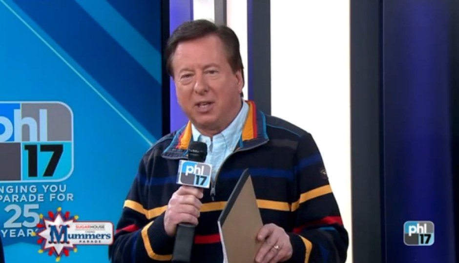Mummers co-host Steve Highsmith in a PHL 17 screenshot. 