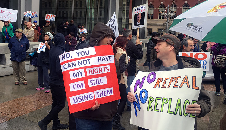 Anti-Trump protesters