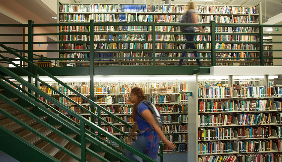 La Salle - stacks in the library