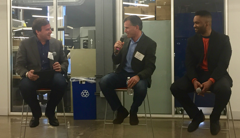 L to R: Nate Lentz, Osage Venture Partners managing director; Scott Snyder, Safeguard Scientifics chief technology and innovation officer; and Jonas Cleveland, COSY founder and CEO. 