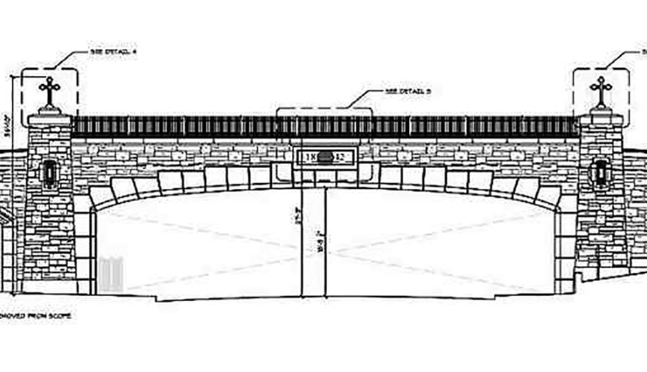 Bridge with crosses at each end