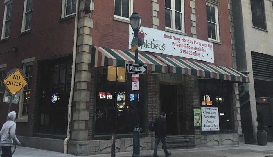 Applebee's on 15th Street looks like it may follow the restaurant it replaced, Bookbinders Sea Food House, into the ranks of eateries past. | Image from CBRE marketing brochure