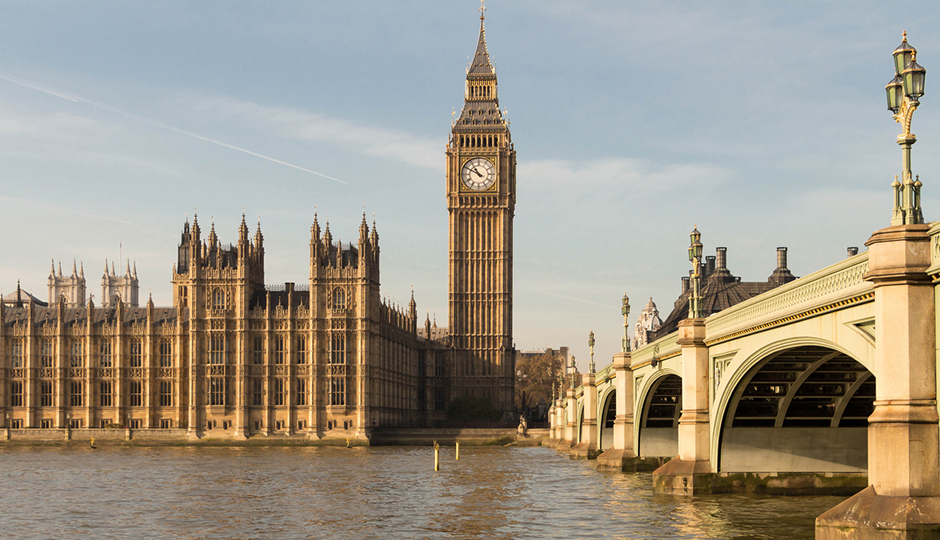 Westminster Bridge and the Palace of Westminster, the home of the British Parliament, in London. Photo by KovalenkovPetr/iStock