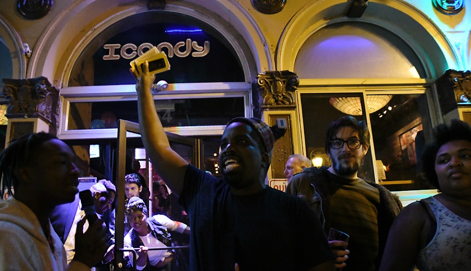 Protesters at ICandy's 6th Anniversary | Photo provided by Kelly Burkhardt