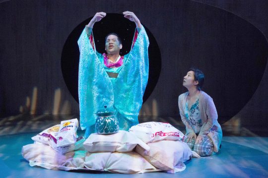 Justin Jand and Bi Jean Mina Kawahara in You for Me for You at InterAct. (Photo by Kathryn Raines / Plate 3)
