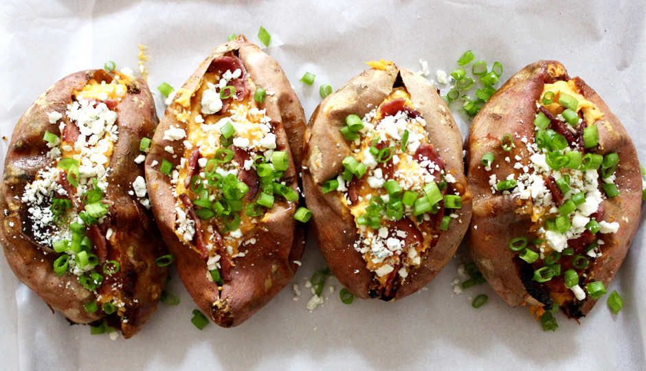 Double-stuffed sweet potatoes | Photo by Becca Boyd 